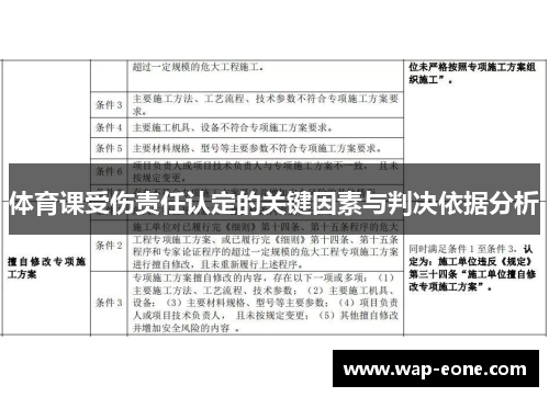 体育课受伤责任认定的关键因素与判决依据分析